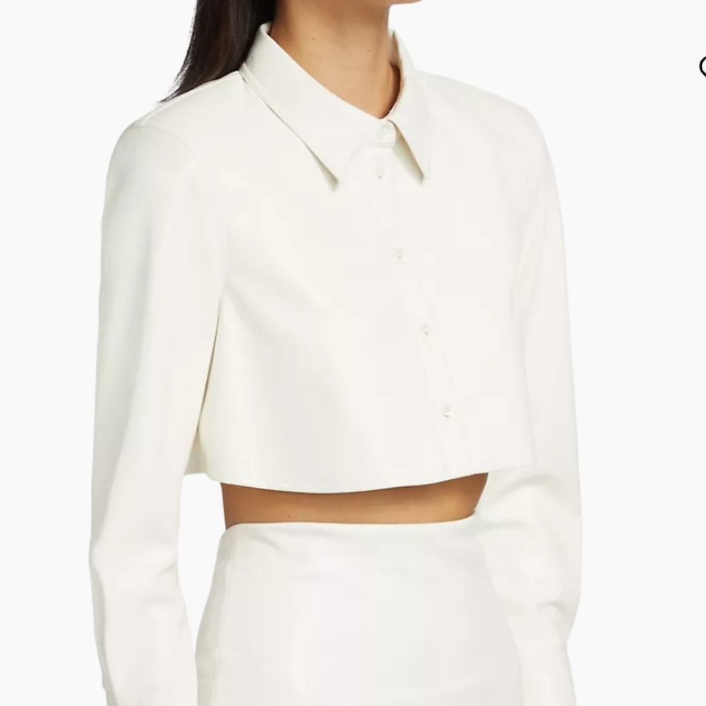 ALICE + OLIVIA Vegan Leather Shirt - Picture 4 of 5